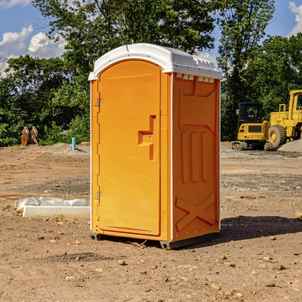 how often are the portable restrooms cleaned and serviced during a rental period in Clayton GA